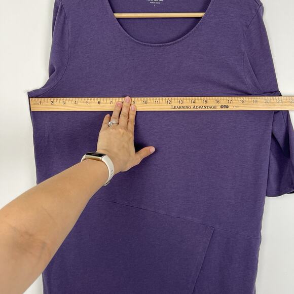 J Jill Pure Jill Women’s Size Large Purple Top Asymmetric 3/4 Sleeve‎ Wrap Tunic - Picture 3 of 9